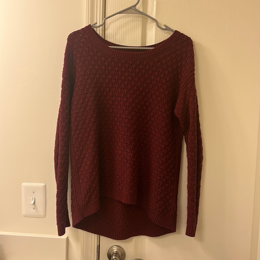 old navy knit burgundy sweater